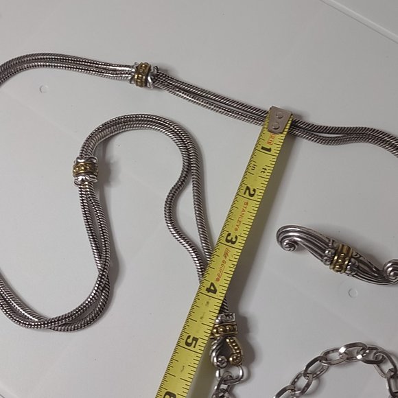 Very Awesome Decorative Two Tone Metal Belt 39 Inches Long - Picture 11 of 13